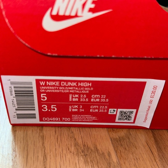 Nike Dunk High University Gold Orange W size 5, DQ4691700 Brand New! - Picture 3 of 8